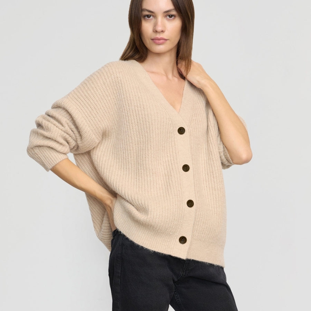 Modern Citizen Beige V-Neck Cardigan